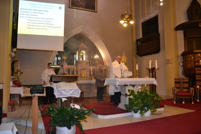 Molitveno uro pred Najsvetejšim je vodil škof dr. Peter Štumpf