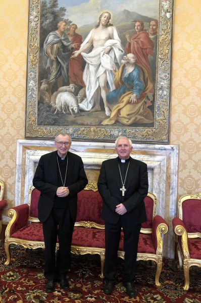 V nedeljo, 6. februarja, je nadškofa Zoreta sprejel na zasebni pogovor kardinal državni tajnik nj. em. Pietro Parolin.