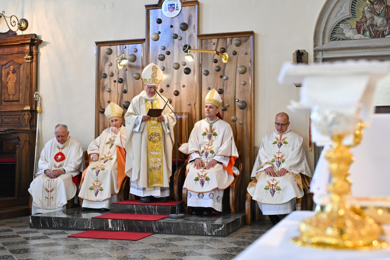 Škof Andrej Glavan po slovesni sveti maši (foto: Foto ASJA)